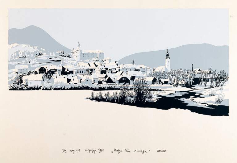 Berko_Skofja-Loka-v-snegu_serigrafija_50x70_1974_200