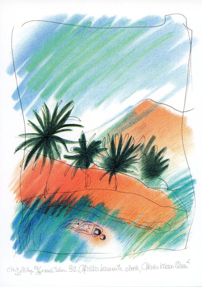 Picman-Kham-Alenka-Afriska-kamnita-obala-kombinirana-tehnika-30-x-22-2004-1