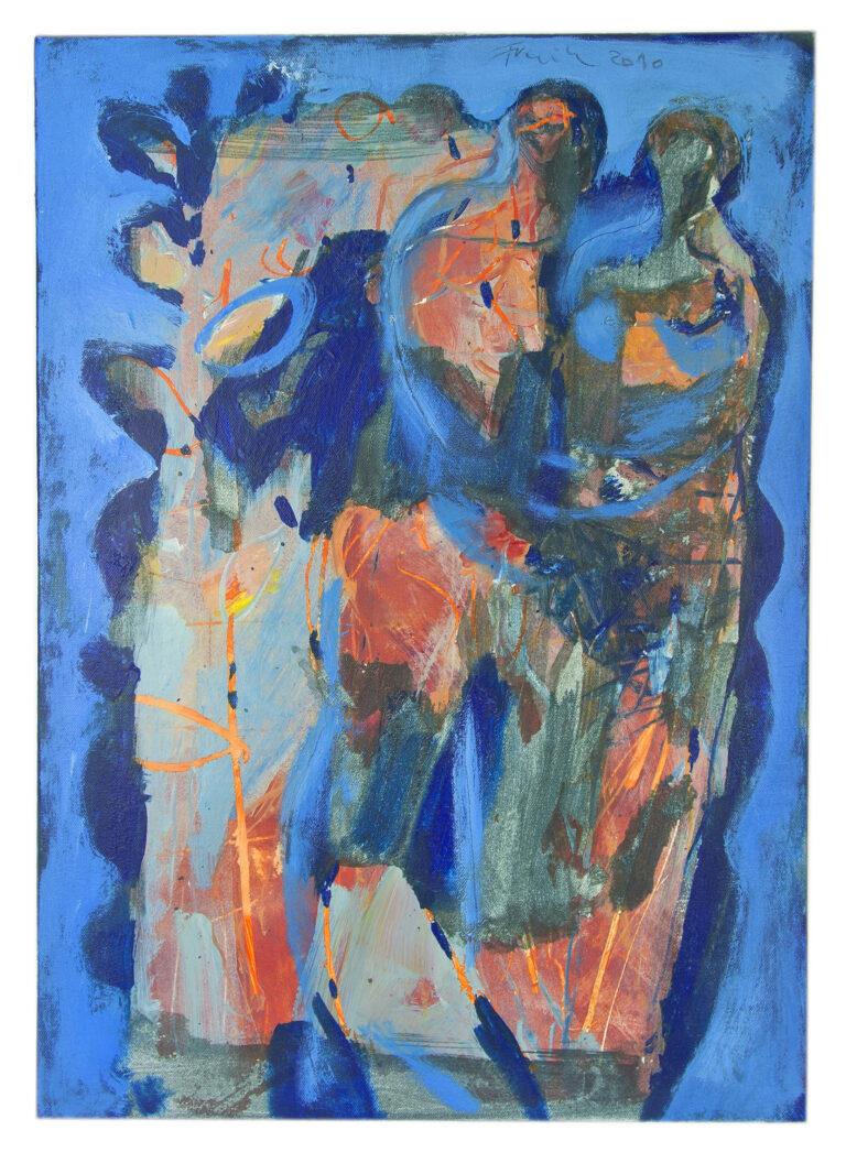 rtomir-Frelih_Objem-v-cvetju_akril-na-platno_2010_74x54_