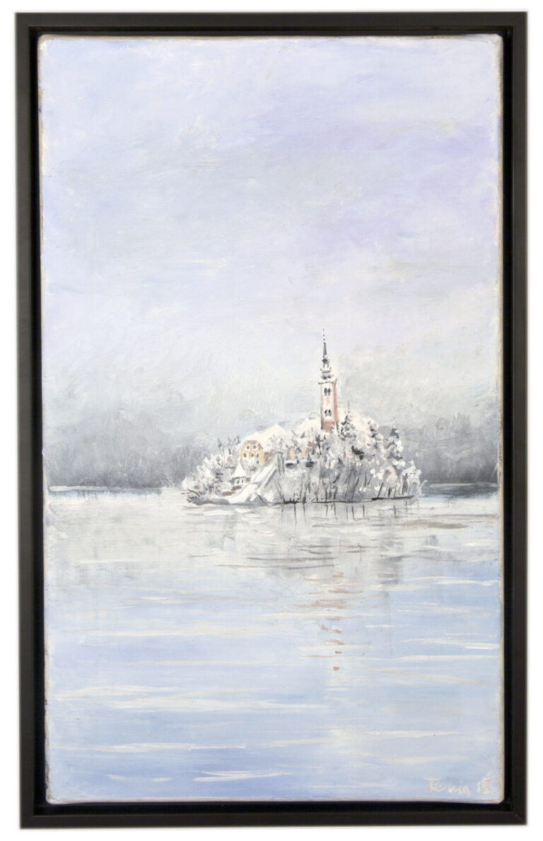 Tonig-Joze_Blejski-otok-pozimi_akril-na-platnu_2015_50x30-1