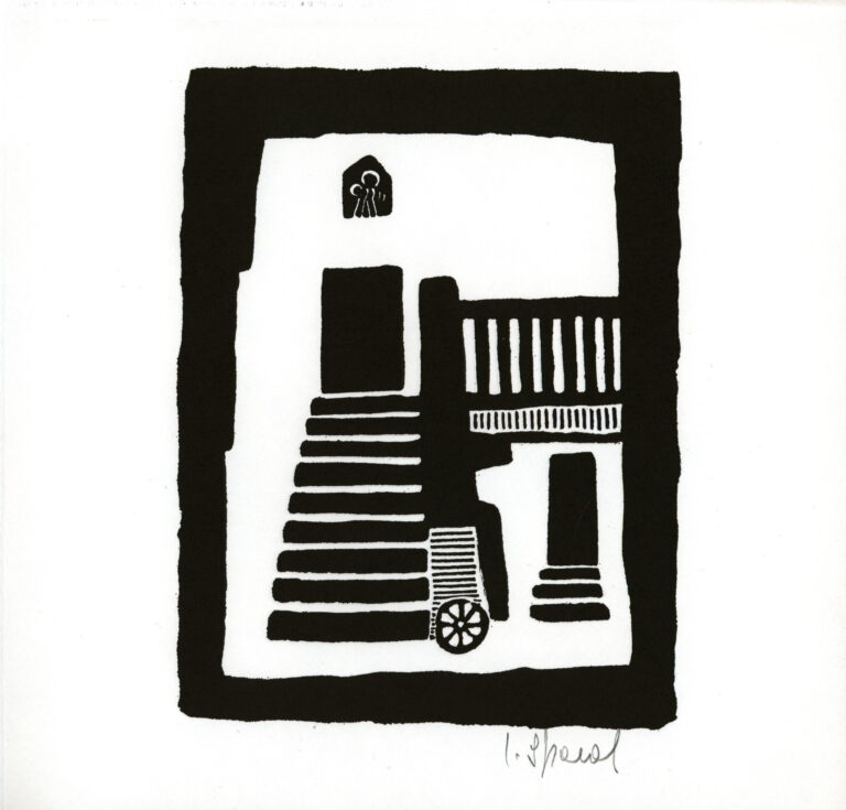 Spacal-Lojze_Cortile-Istriano_monotipija_1950_20x15_