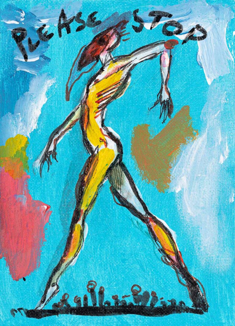 Silipetar Tomislav_Please stop_Akril na platno_18x13cm_2021_DSF5735