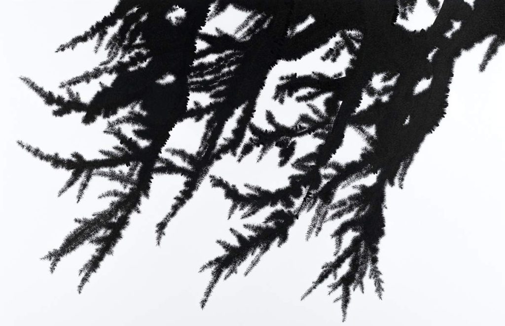 Konec Tina_Kristalizacija_Tus na papirju_85x55cm_2025_DSF8509