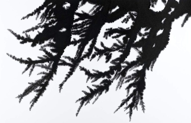 Konec Tina_Kristalizacija_Tus na papirju_85x55cm_2025_DSF8509