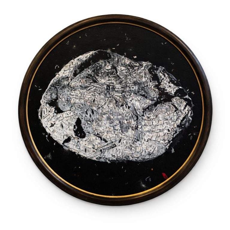 Darko Slavec Iz cikla Srebrni komet olje na platnu 2025 Studio in galerija Cerne