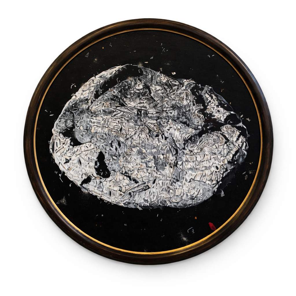 Darko Slavec Iz cikla Srebrni komet olje na platnu 2025 Studio in galerija Cerne