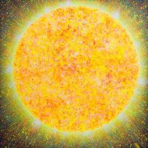 Slavec Darko_Ognjeno sonce XIII_100x100cm_akril na platno_2026_DSF9368